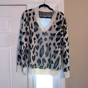 Medium Light grey/Black Leopard Print Sweater